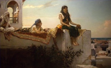アラブ Painting - テラスの夜 ジャン・ジョセフ・バンジャマン・コンスタン・アラベール